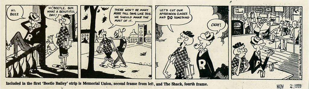 Cartoonist Mort Walker's character, Beetle Bailey, makes his comic strip debut